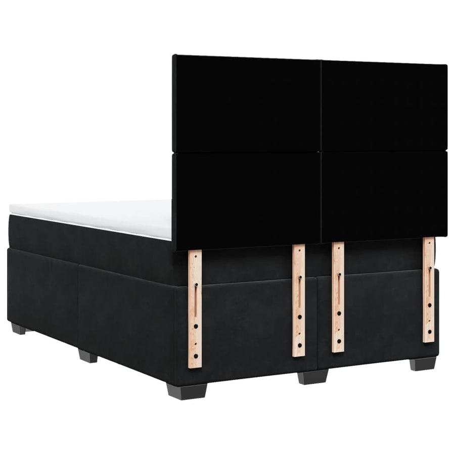 Boxspring met matras fluweel zwart 160x200 cm