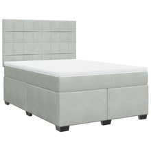 Boxspring met matras fluweel lichtgrijs 160x200 cm