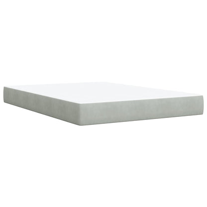 Boxspring met matras fluweel lichtgrijs 160x200 cm