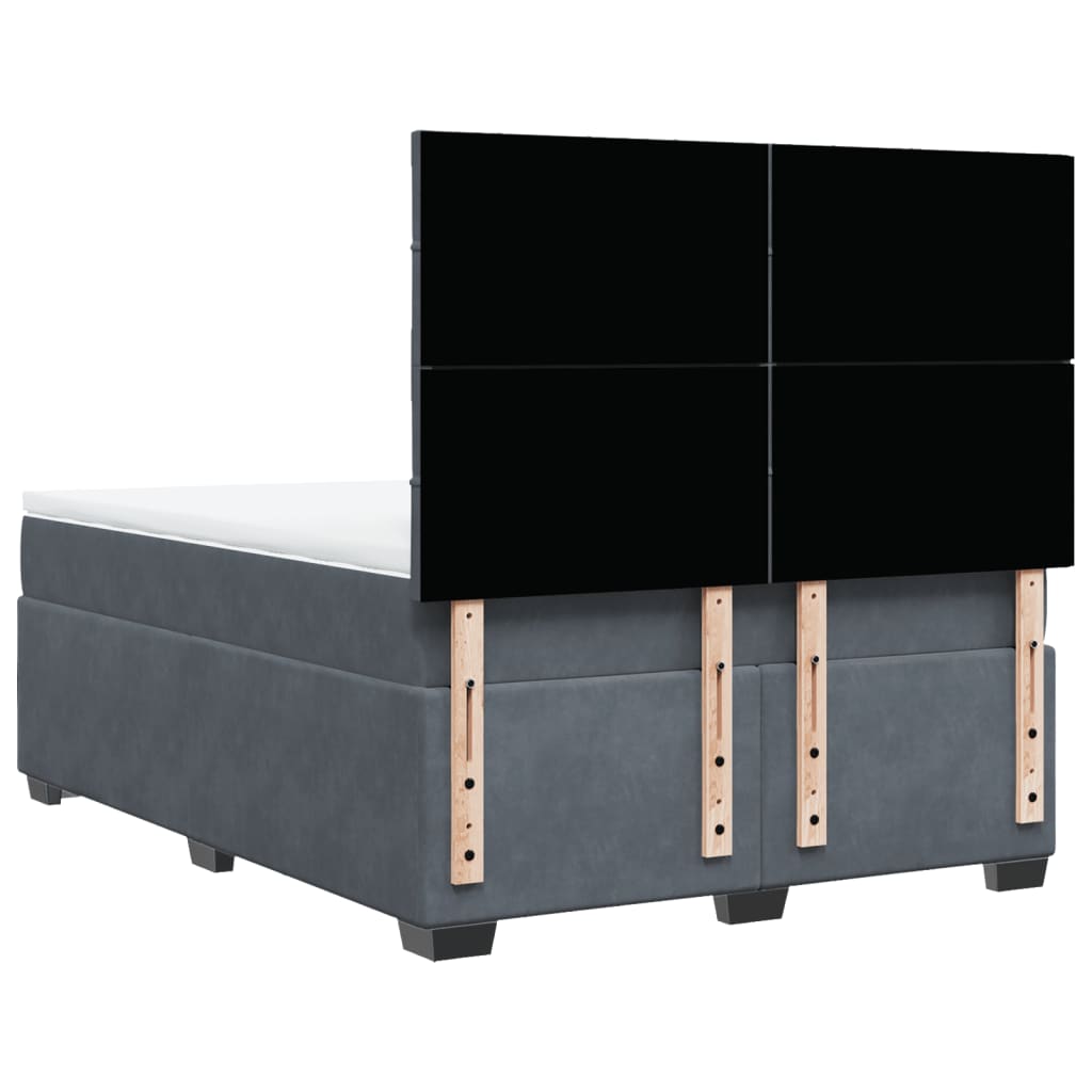 Boxspring met matras fluweel donkergrijs 160x200 cm