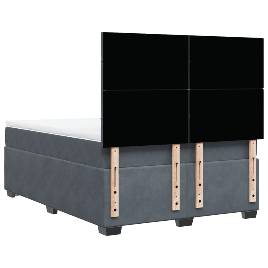 Boxspring met matras fluweel donkergrijs 160x200 cm