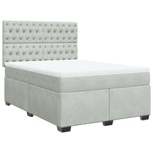Boxspring met matras fluweel lichtgrijs 160x200 cm