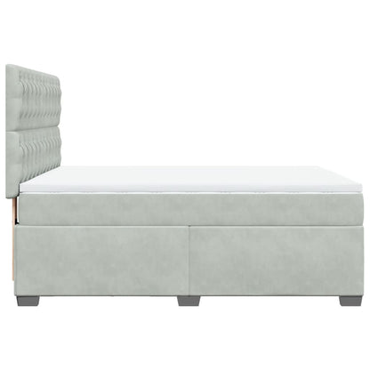 Boxspring met matras fluweel lichtgrijs 160x200 cm
