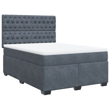 Boxspring met matras fluweel donkergrijs 160x200 cm
