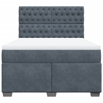 Boxspring met matras fluweel donkergrijs 160x200 cm