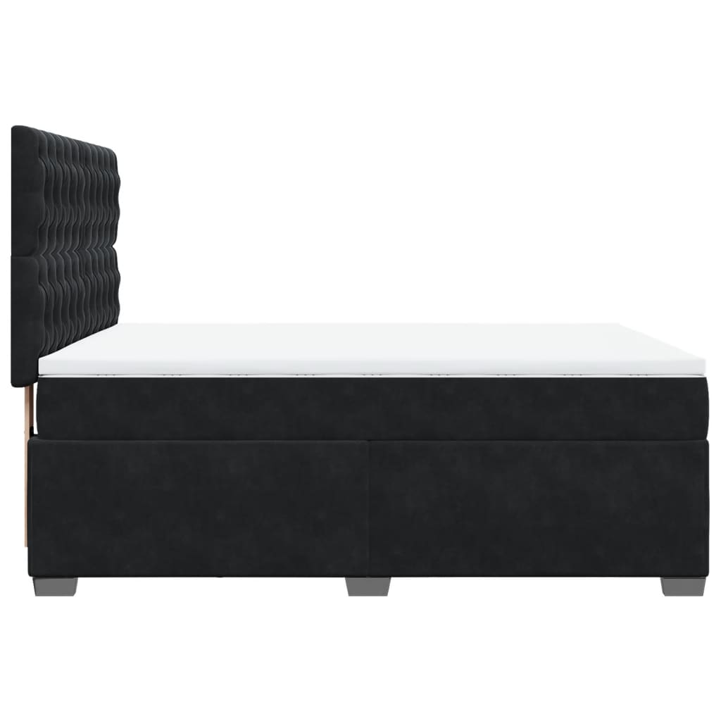 Boxspring met matras fluweel zwart 160x200 cm