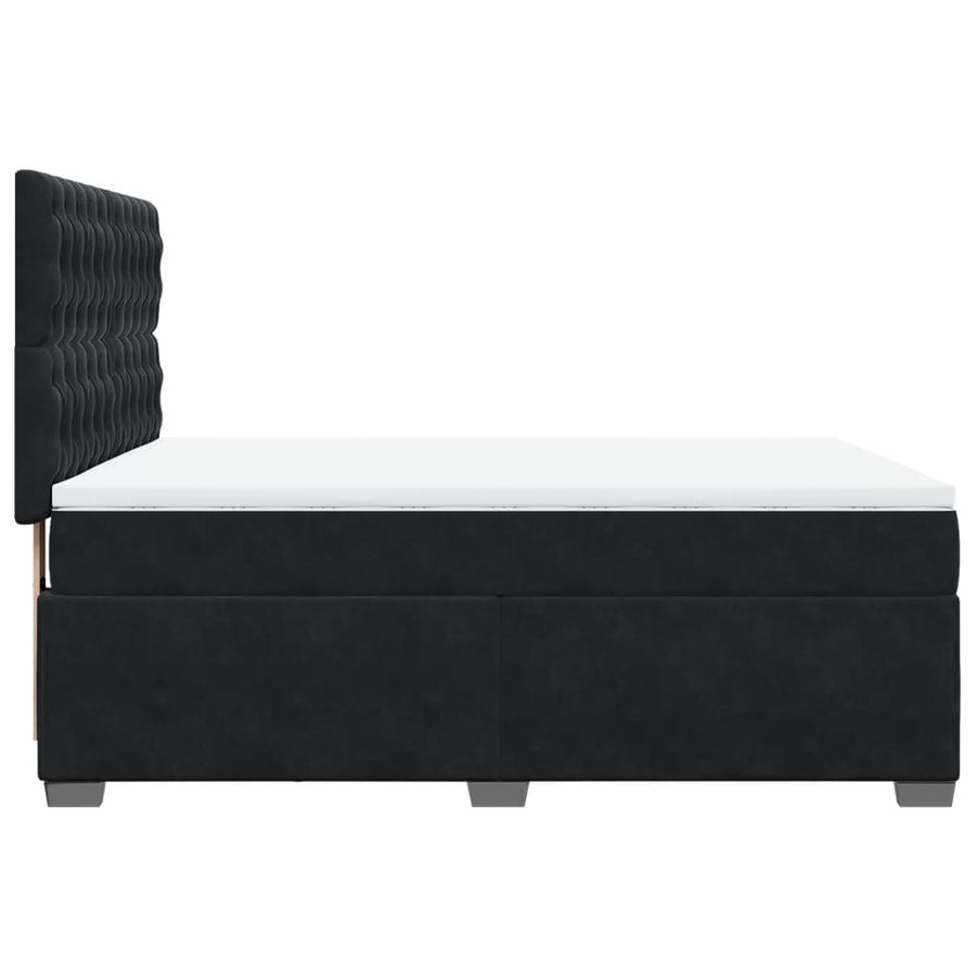 Boxspring met matras fluweel zwart 160x200 cm