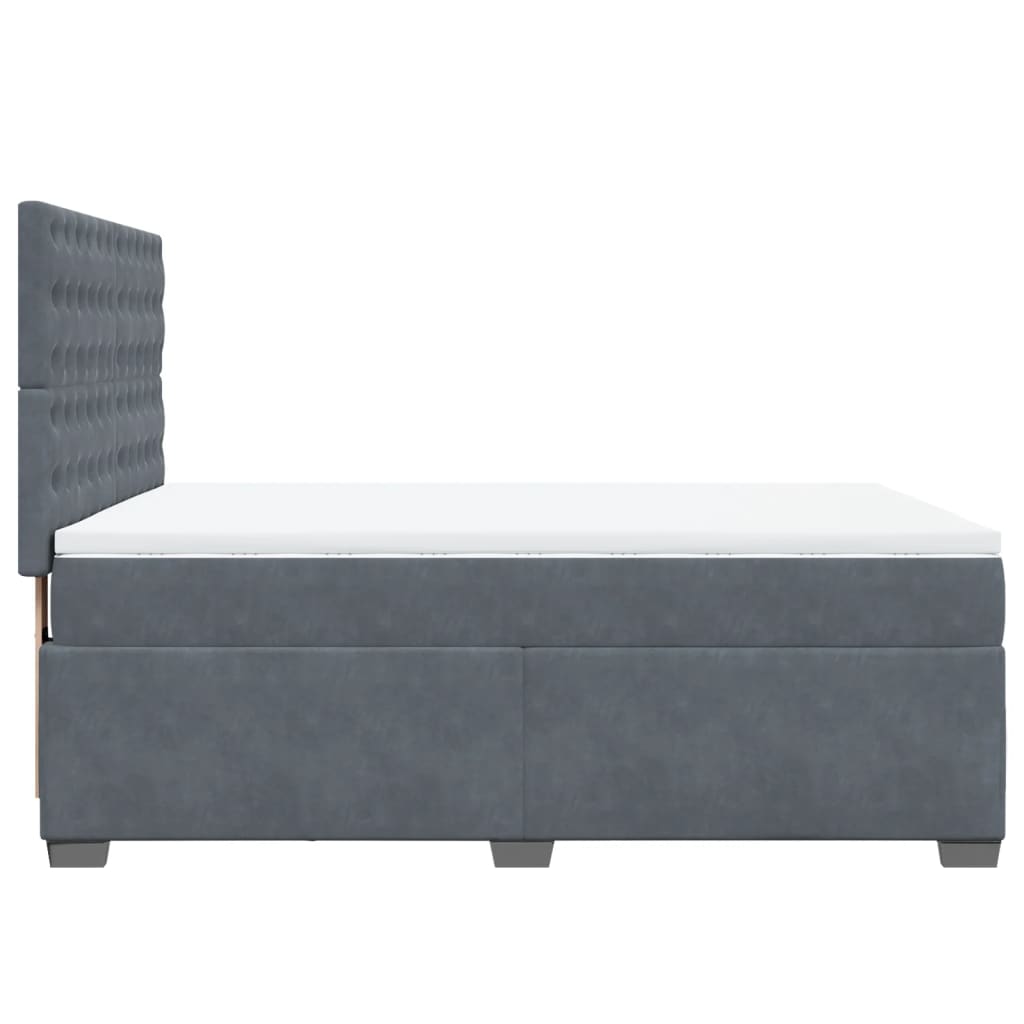 Boxspring met matras fluweel donkergrijs 160x200 cm