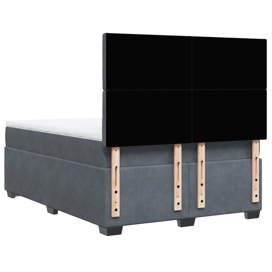 Boxspring met matras fluweel donkergrijs 160x200 cm