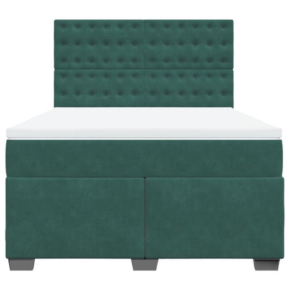 Boxspring met matras fluweel donkergroen 160x200 cm