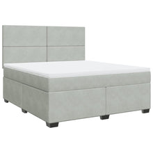 Boxspring met matras fluweel lichtgrijs 180x200 cm