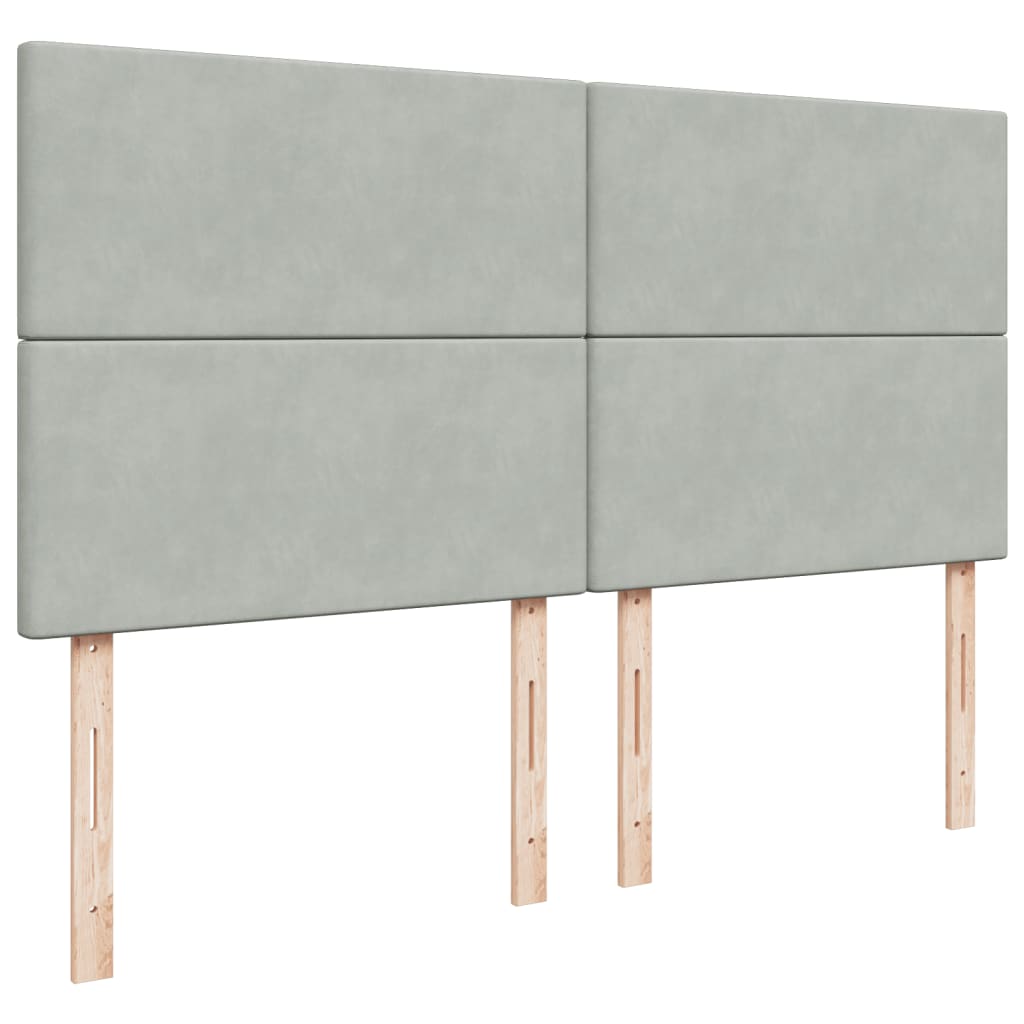 Boxspring met matras fluweel lichtgrijs 180x200 cm