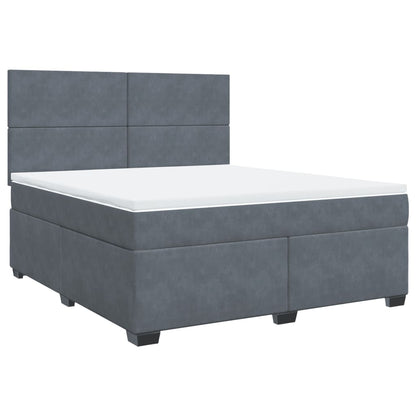 Boxspring met matras fluweel donkergrijs 180x200 cm