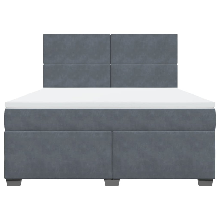 Boxspring met matras fluweel donkergrijs 180x200 cm