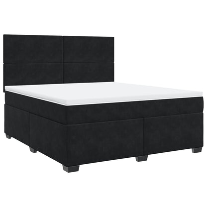 Boxspring met matras fluweel zwart 180x200 cm
