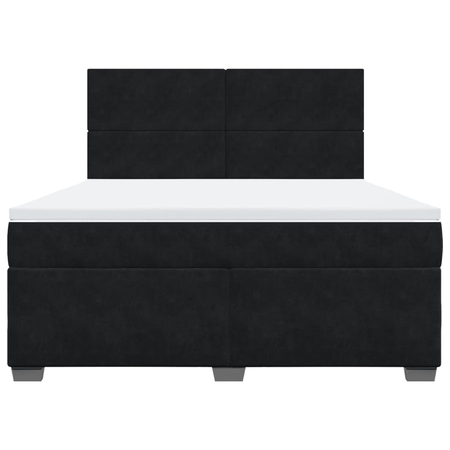 Boxspring met matras fluweel zwart 180x200 cm
