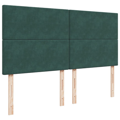Boxspring met matras fluweel donkergroen 180x200 cm