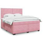 Boxspring met matras fluweel roze 180x200 cm