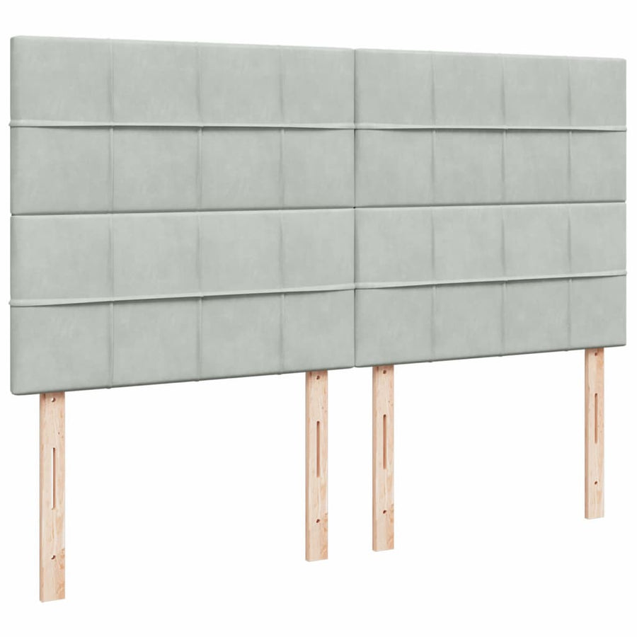 Boxspring met matras fluweel lichtgrijs 180x200 cm