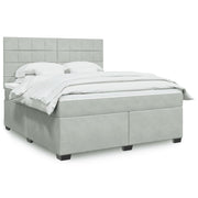 Boxspring 180x200 cm lichtgrijs fluweel