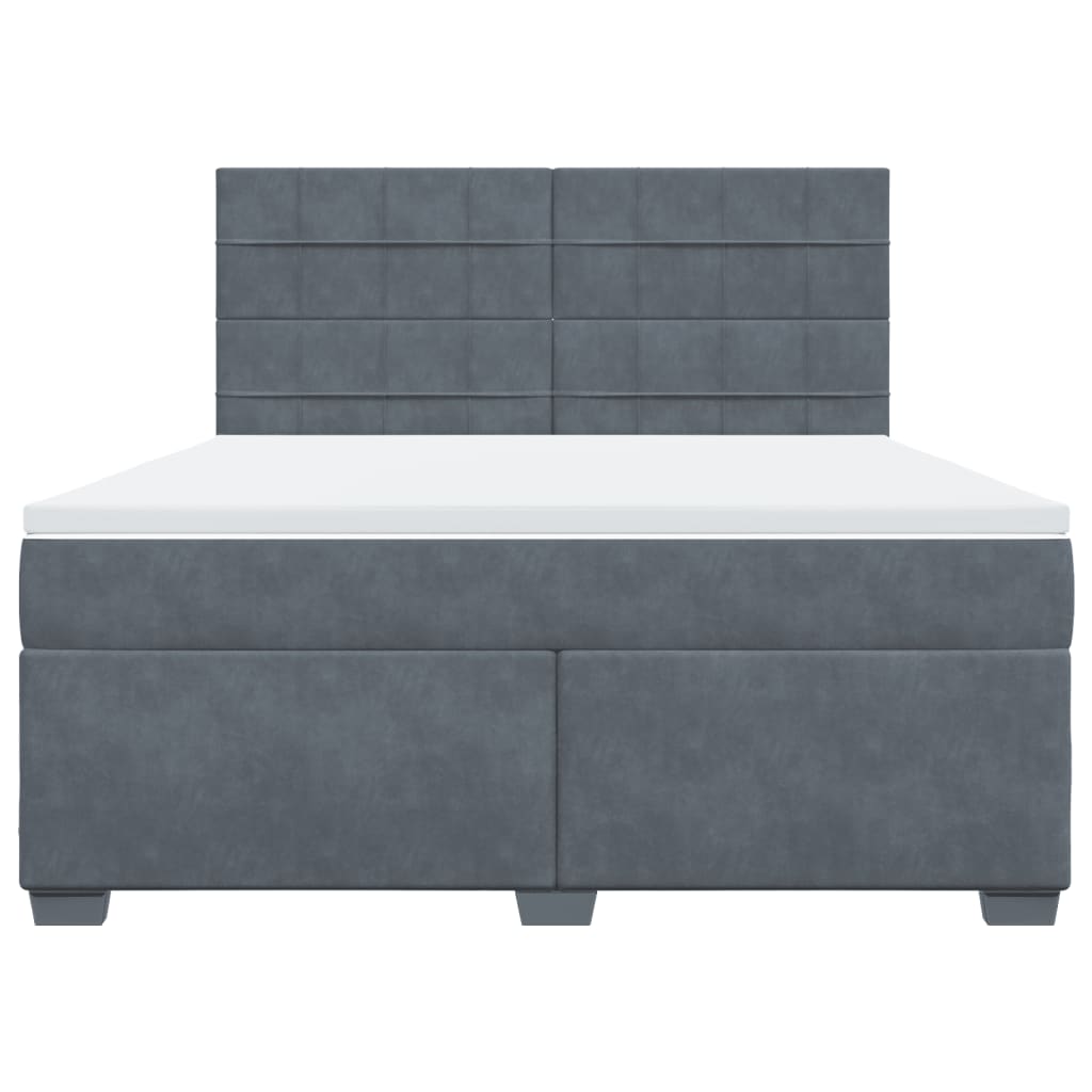 Boxspring met matras fluweel donkergrijs 180x200 cm