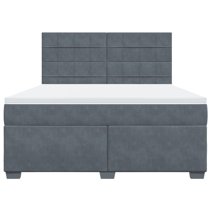 Boxspring met matras fluweel donkergrijs 180x200 cm