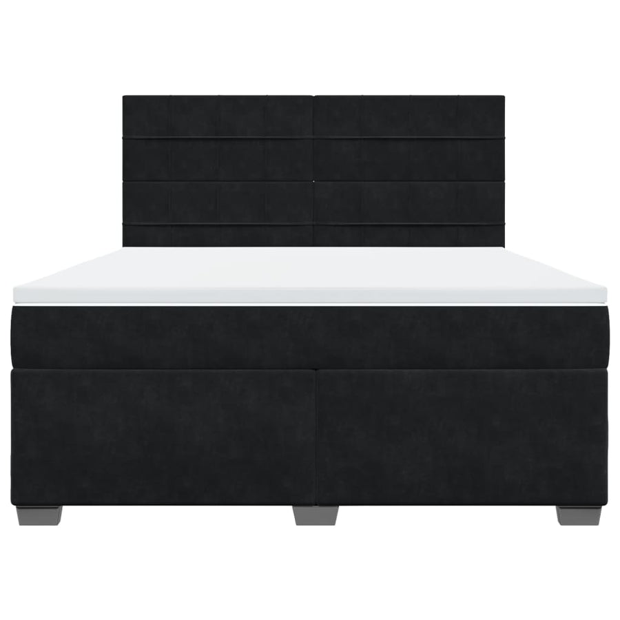 Boxspring met matras fluweel zwart 180x200 cm