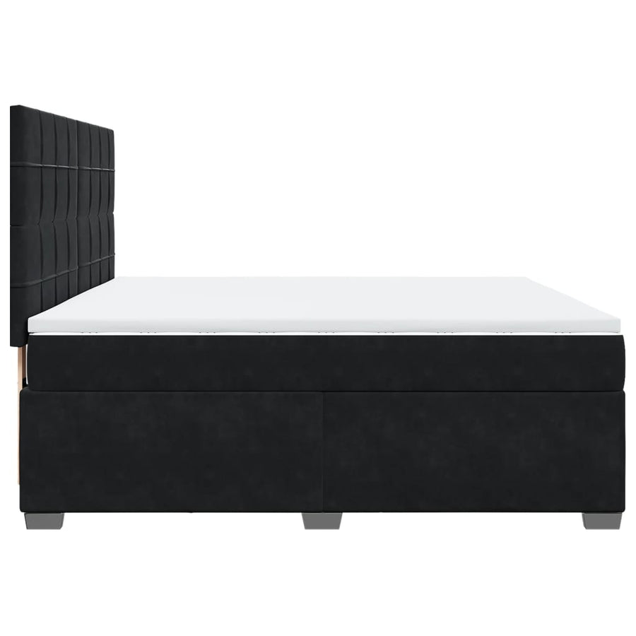 Boxspring met matras fluweel zwart 180x200 cm