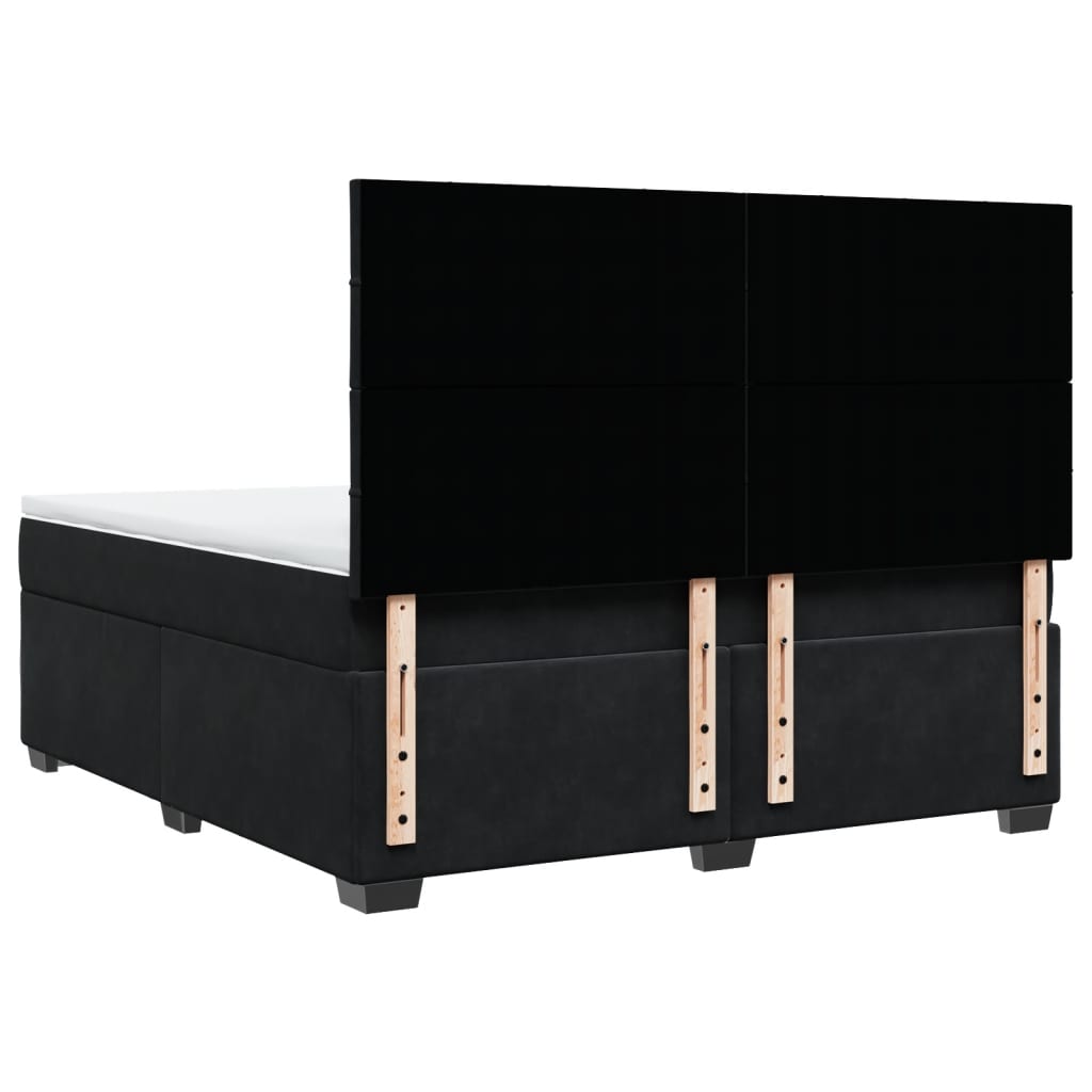 Boxspring met matras fluweel zwart 180x200 cm
