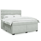 Boxspring met matras fluweel lichtgrijs 180x200 cm