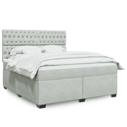 Boxspring 180x200 cm fluweel lichtgrijs met matras