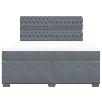Boxspring met matras fluweel donkergrijs 180x200 cm