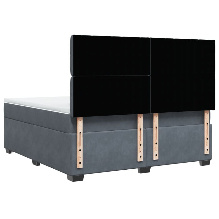 Boxspring met matras fluweel donkergrijs 180x200 cm