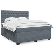 Boxspring 180x200 cm donkergrijs met matras