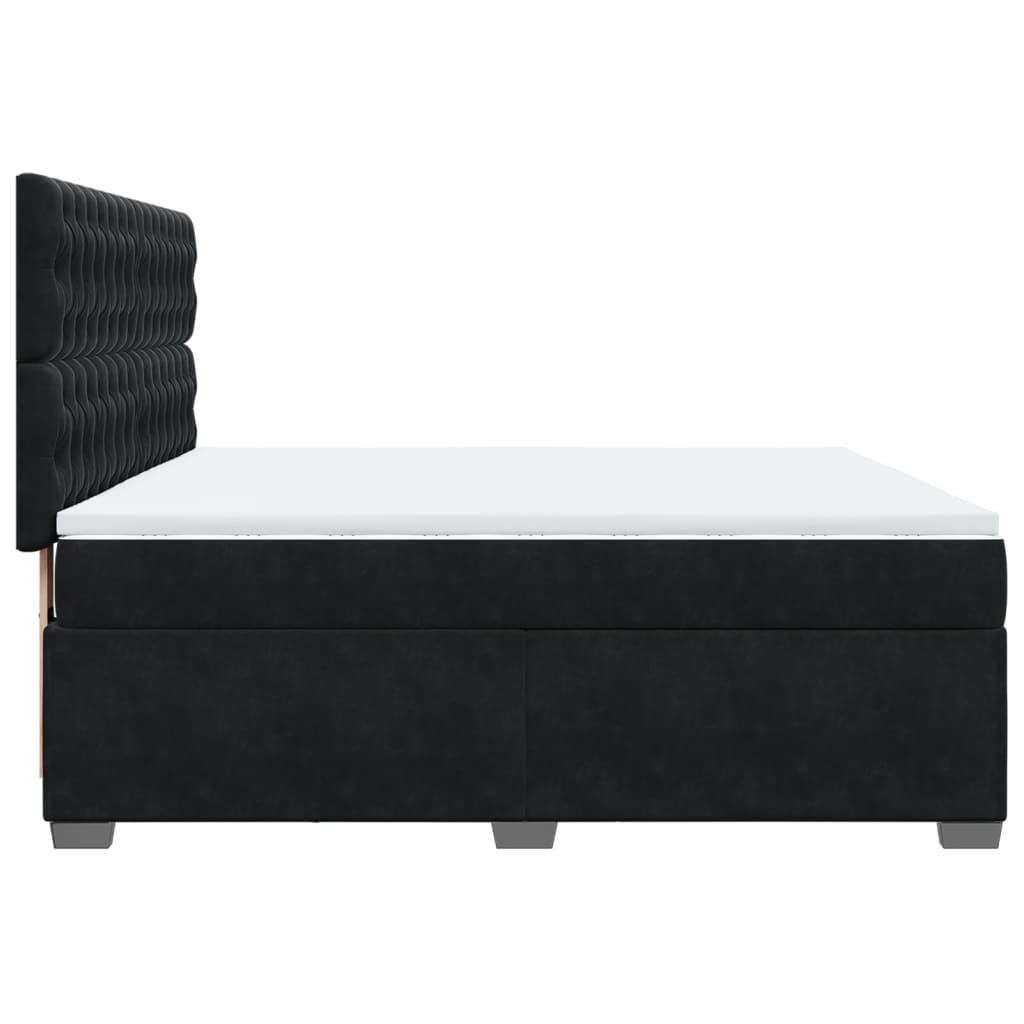 Boxspring met matras fluweel zwart 180x200 cm