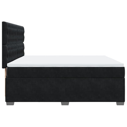 Boxspring met matras fluweel zwart 180x200 cm
