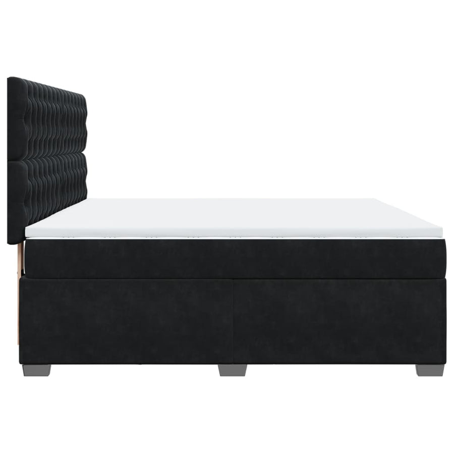 Boxspring met matras fluweel zwart 180x200 cm