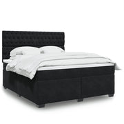 Boxspring met matras 180x200 cm fluweel zwart