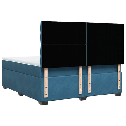 Boxspring met matras fluweel blauw 180x200 cm