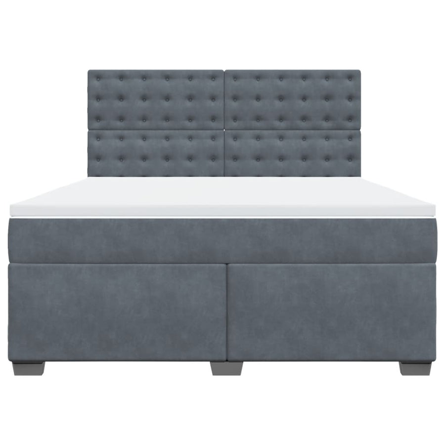 Boxspring met matras fluweel donkergrijs 180x200 cm