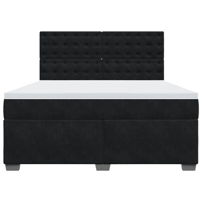 Boxspring met matras fluweel zwart 180x200 cm