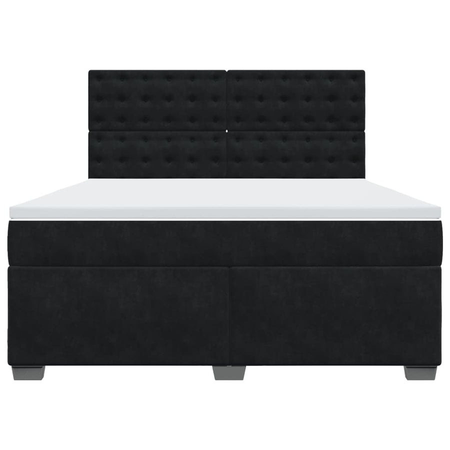 Boxspring met matras fluweel zwart 180x200 cm