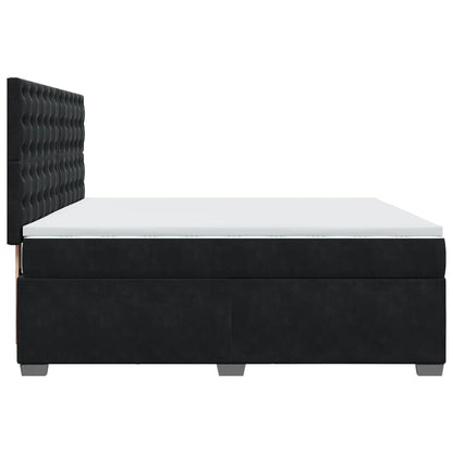 Boxspring met matras fluweel zwart 180x200 cm
