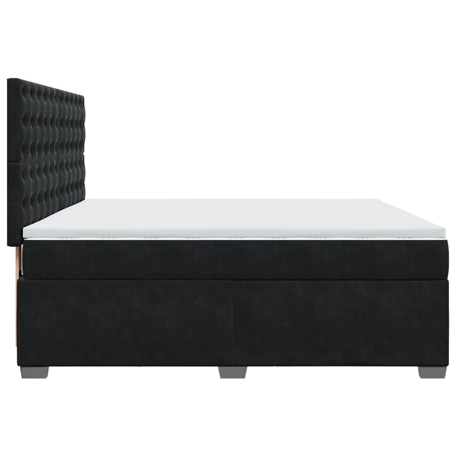 Boxspring met matras fluweel zwart 180x200 cm