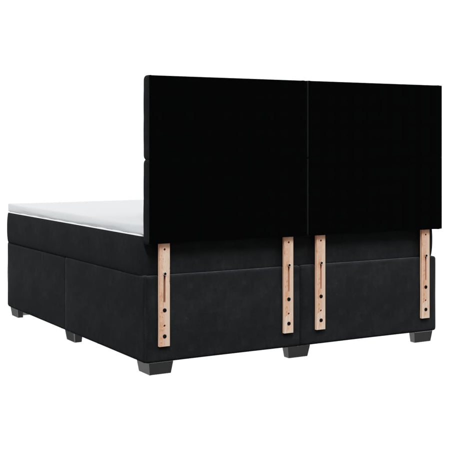 Boxspring met matras fluweel zwart 180x200 cm