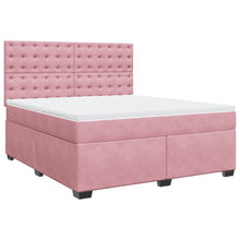 Boxspring met matras fluweel roze 180x200 cm