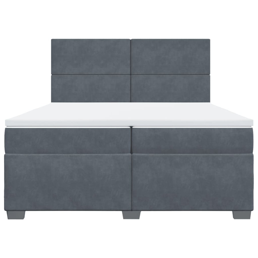 Boxspring met matras fluweel donkergrijs 200x200 cm