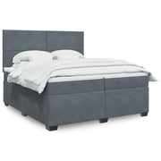 Boxspring 200x200 cm donkergrijs fluweel