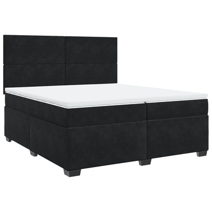 Boxspring met matras fluweel zwart 200x200 cm