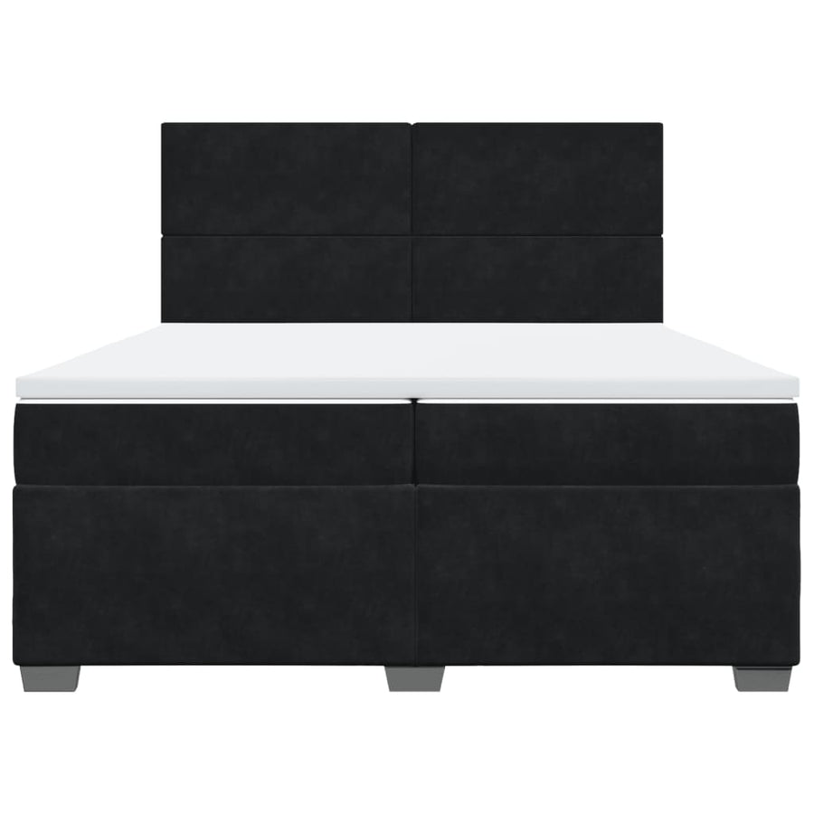Boxspring met matras fluweel zwart 200x200 cm